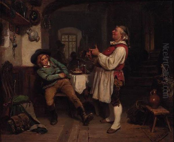 A High Bill Oil Painting by Benjamin I Vautier