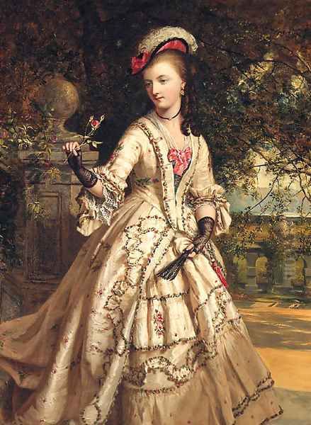 An English Rose Oil Painting by William Powell Frith