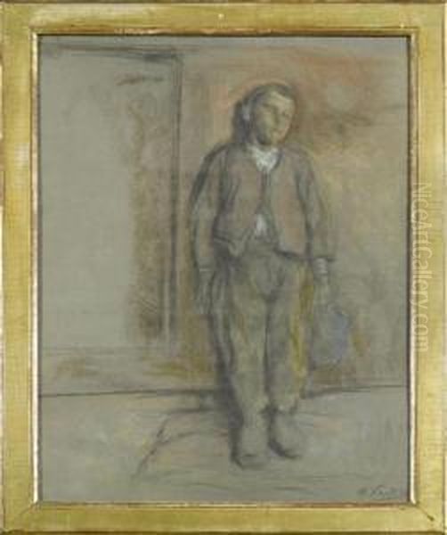 A Peasant Boy. Oil Painting by Otto Vautier