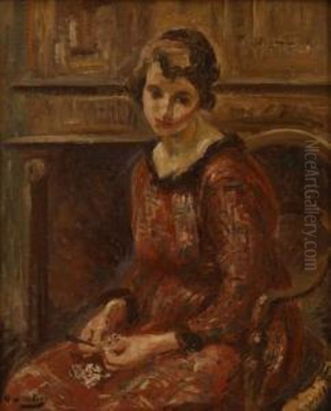 Femme Assise Oil Painting by Otto Vautier