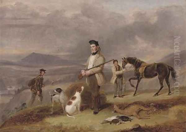 Mr Grant shooting near Rothes, on the Spey Oil Painting by James Forbes