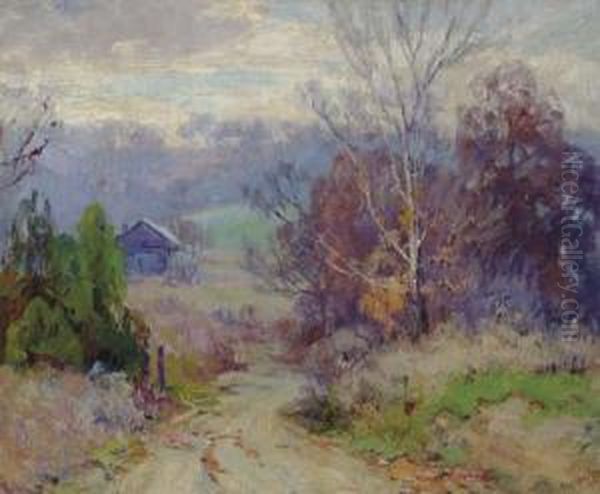 Under November Skies Oil Painting by John William, Will Vawter