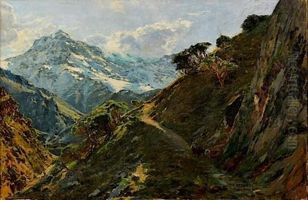 Vue De La Sierra Nevada, Andalousie Oil Painting by Carlos Vazquez Ubeda