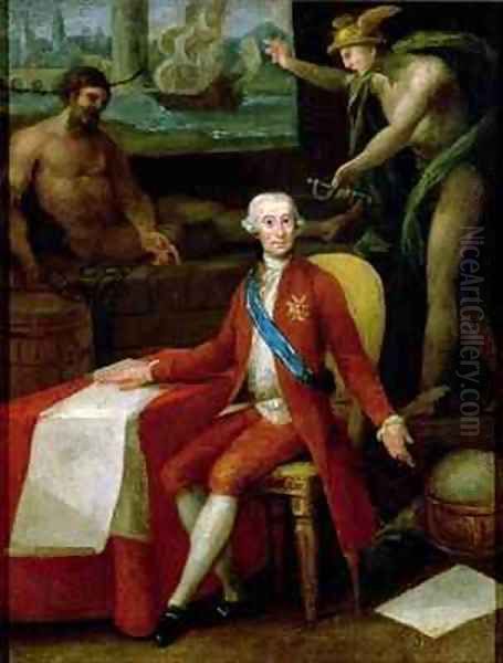 Portrait of Jose Monino the Count of Floridablanca Oil Painting by Gregorio Ferro