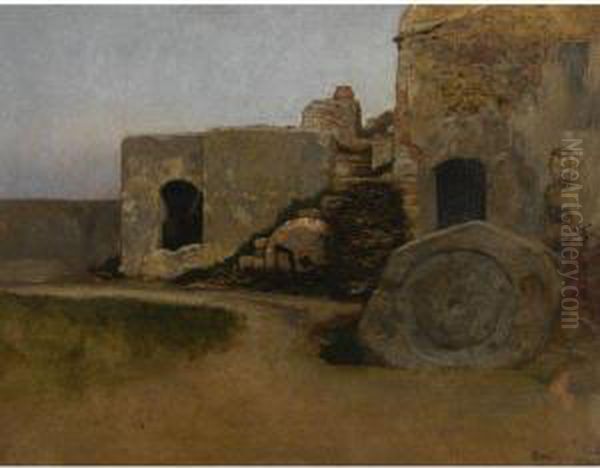 The Old Mill, Bordighera Oil Painting by Elihu Vedder