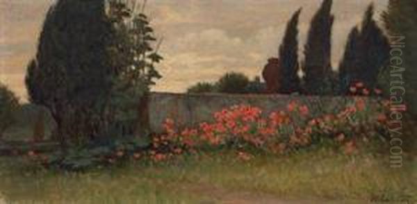 Poppies Oil Painting by Elihu Vedder