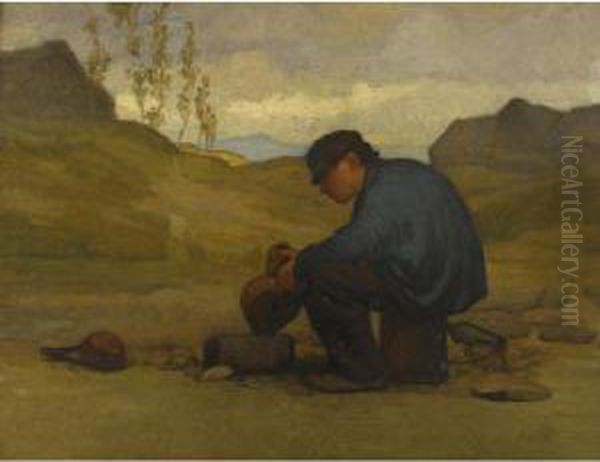 The Tinker Oil Painting by Elihu Vedder