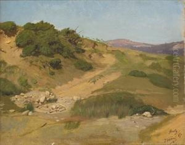 Sand Dunes Oil Painting by Elihu Vedder