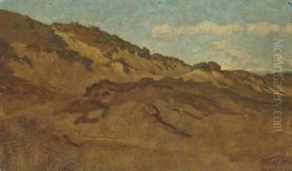 Hillside Between Perugia And Gubbio, Italy Oil Painting by Elihu Vedder