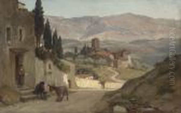 Near Perugia Oil Painting by Elihu Vedder