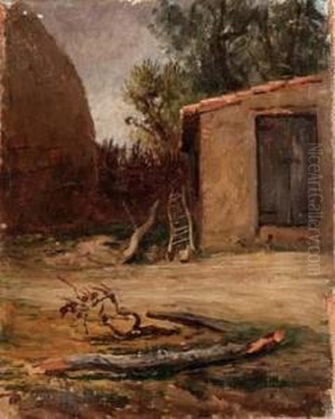 Paesaggio Toscano Oil Painting by Elihu Vedder