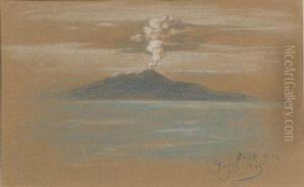 Mount Vesuvius Oil Painting by Elihu Vedder