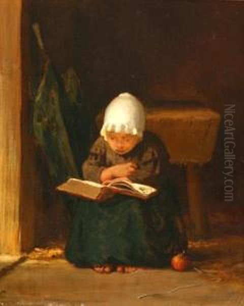 The Young Reader Oil Painting by Elihu Vedder