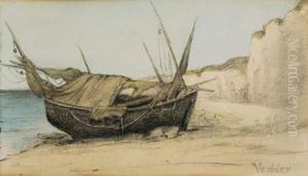 The Beached Boat Oil Painting by Elihu Vedder