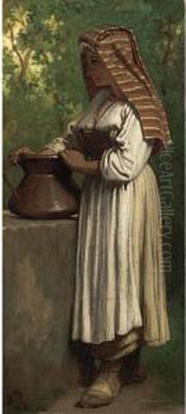 Saracinesca Girl Oil Painting by Elihu Vedder