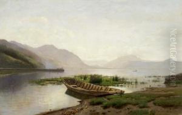 Blick Uber Den Vierwaldstattersee Mit Pilatus Und Stanserhorn Oil Painting by Auguste Louis Veillon