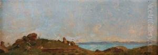 Paysage D'egypte Oil Painting by Auguste Louis Veillon