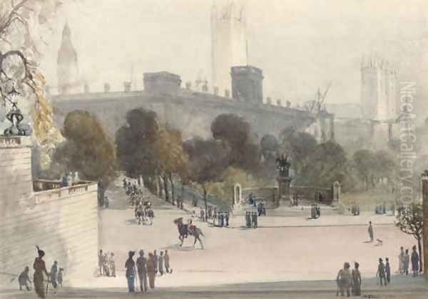 Horse Guards Parade Oil Painting by Albert Henry Fullwood