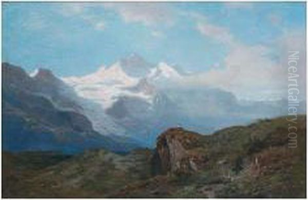 En Montagnes Oil Painting by Auguste Louis Veillon