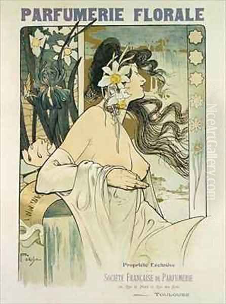 Poster advertising Parfumerie Florale Toulouse Oil Painting by Foache