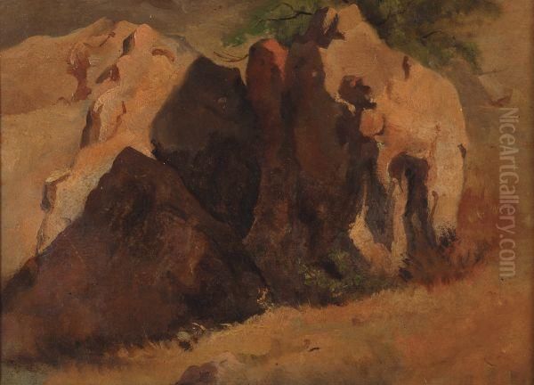 Rocas Oil Painting by Jose Maria Velasco