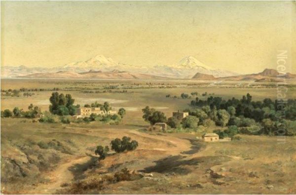 Valle De Mexico Oil Painting by Jose Maria Velasco