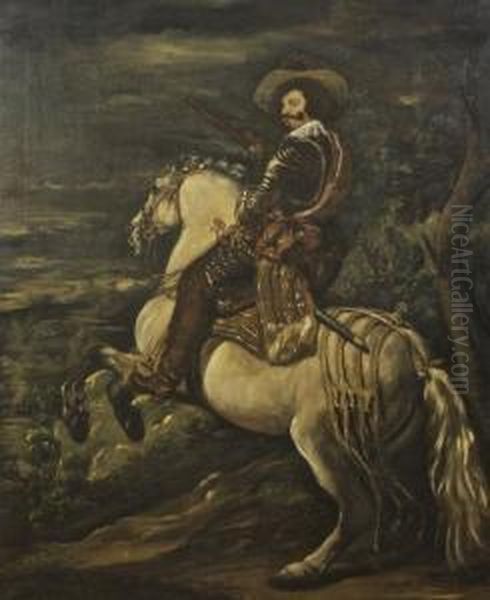 Equestrian Portrait Of Count Duke Olivares Oil Painting by Diego Rodriguez de Silva y Velazquez