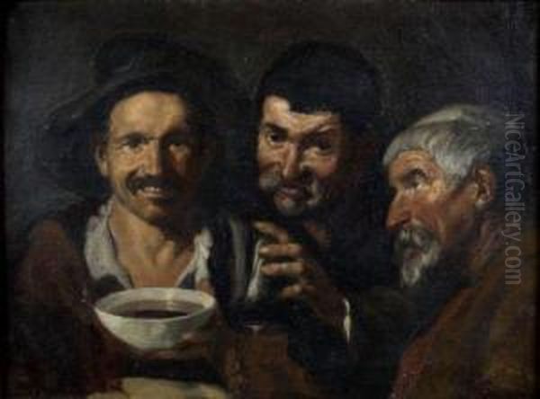 Les Joyeux Buveurs Oil Painting by Diego Rodriguez de Silva y Velazquez