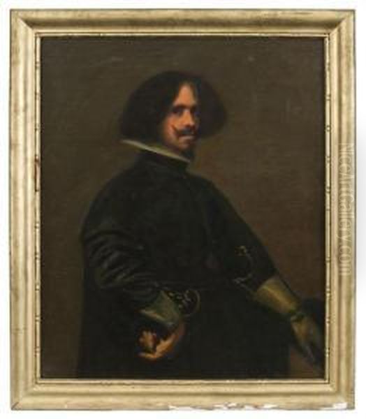 Depicting A Self Portrait Oil Painting by Diego Rodriguez de Silva y Velazquez