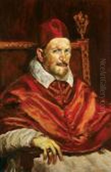 Portrait Of Pope Innocent X Oil Painting by Diego Rodriguez de Silva y Velazquez