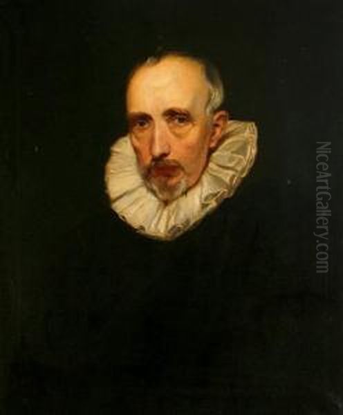 A Portrait Of A Gentleman In A White Ruffcollar Oil Painting by Diego Rodriguez de Silva y Velazquez