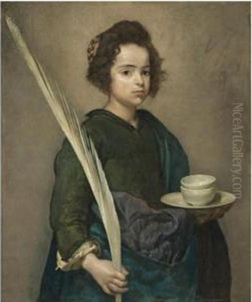 Saint Rufina Oil Painting by Diego Rodriguez de Silva y Velazquez