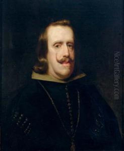 Portrait Of Philip Iv, Bust-length Oil Painting by Diego Rodriguez de Silva y Velazquez