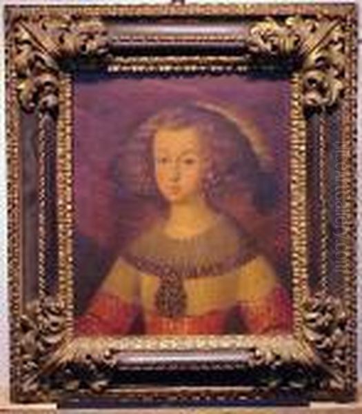 Portrait Of The Infanta Maria Theresa Oil Painting by Diego Rodriguez de Silva y Velazquez