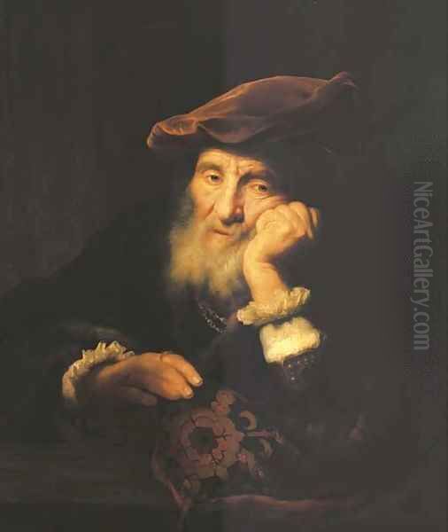 A bearded old man Oil Painting by Govert Teunisz. Flinck