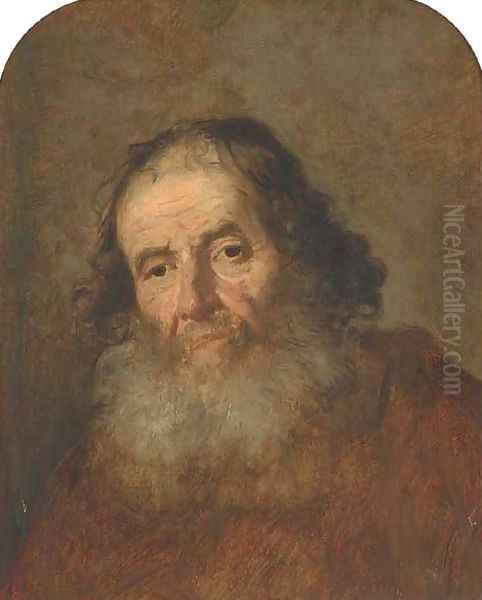 A bearded man Oil Painting by Govert Teunisz. Flinck