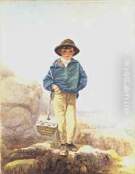 Young England A Fisher Boy Oil Painting by Alfred Downing Fripp