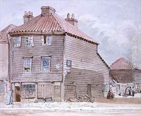 View of an Old House in High street Lambeth Oil Painting by J. Findley