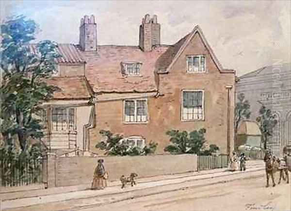 Old Houses at Kennington Green Oil Painting by J. Findley