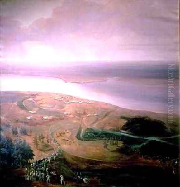 The Siege of Yorktown and defeat of the British by American and French allies Oil Painting by Jean Antoine Simeon Fort