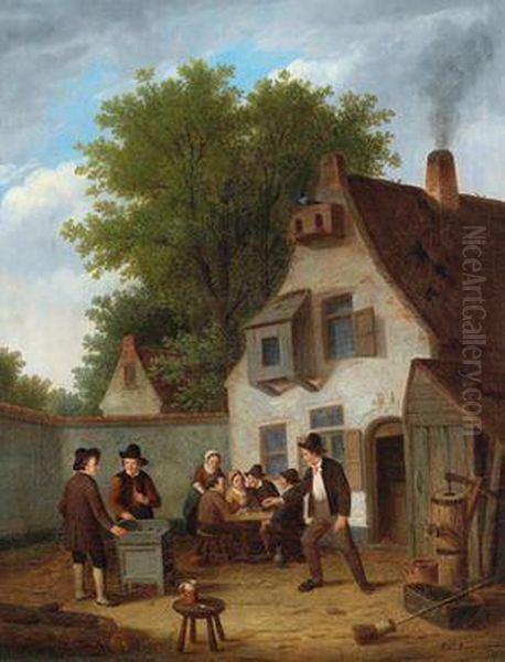 Vor Dem Wirtshaus Oil Painting by Camille Vennemann