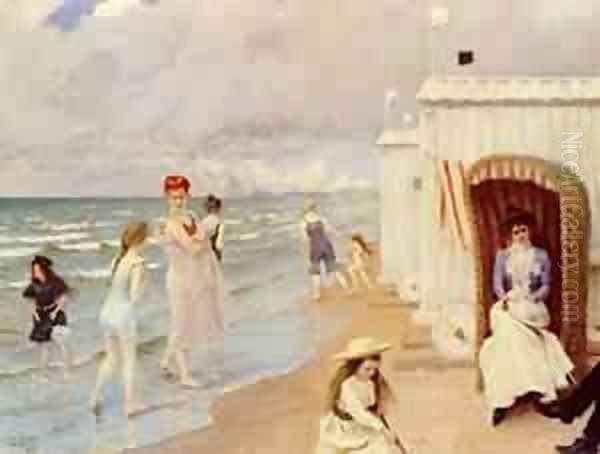 A Day At The Beach Oil Painting by T. Paul Fisher