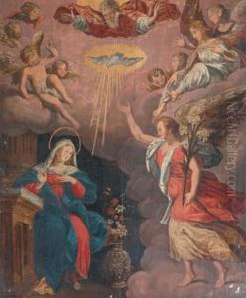 The Annunciation Oil Painting by Marcello Venusti