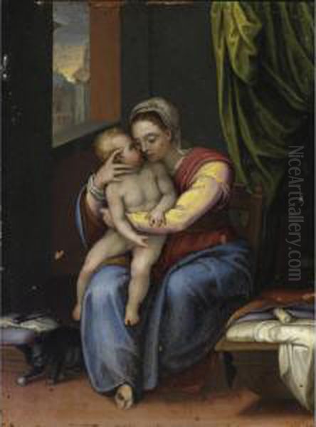 Madonna Col Bambino Oil Painting by Marcello Venusti