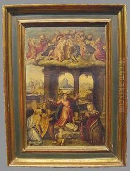 Adoration Of The Christ Child Oil Painting by Marcello Venusti