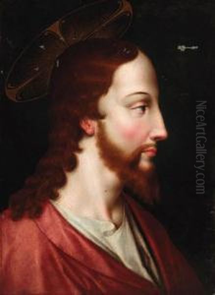 Christ, Bust-length, In Profile Oil Painting by Marcello Venusti