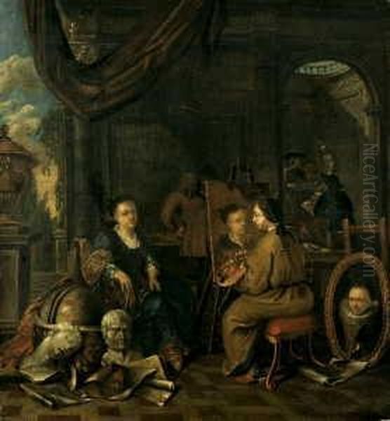 Signiert Unten Rechts: F. Verbeeck. Oil Painting by Franz Xavier Hendrick Verbeeck