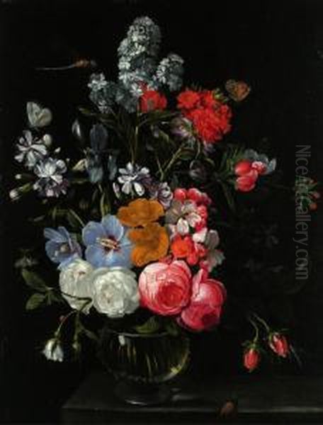 Bouquet Von Gartenblumen In Vase Oil Painting by Caspar Pieter I Verbrugghen