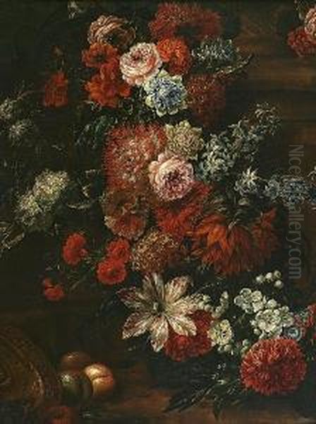 Floral Still Life Oil Painting by Gaspar-pieter The Younger Verbruggen