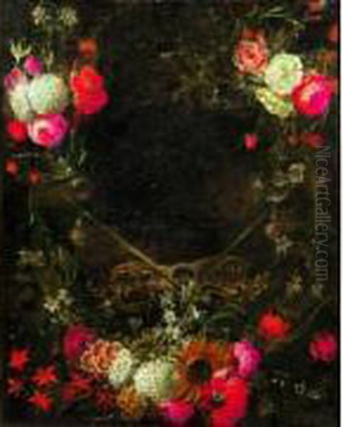 Couronne De Fleurs Oil Painting by Gaspar-pieter The Younger Verbruggen